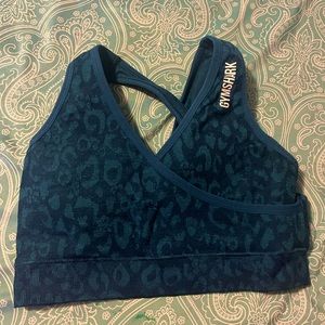 Blue cheetah Gymshark bra